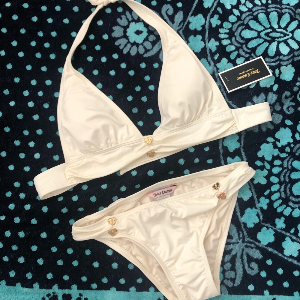 Juicy Couture white 2 piece bathing suit